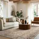 Washable Rugs for Living Room: 5x7 Area Rugs for Bedroom Ultral Soft Non-Slip Stain Resistant Vintage Boho Large Carpet for High-Traffic Dining Room - Farmhouse Decor