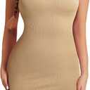 RDSIANE Shapewear Dress Tummy Control V-Neck Slip Dress Body Shaper For Women One Piece Dress With Built In Shapewear