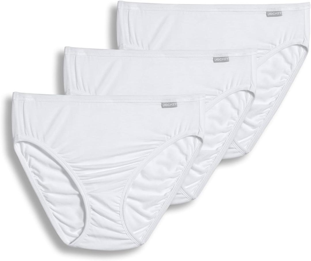 Jockey Womens Underwear: Supersoft French Cut, 3 Pack (8 Plus, White)