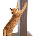 SmartCat Ultimate Scratching Post Gray, Large 32 Inch Tower - Sisal Fiber, Simple Design - For All Cats