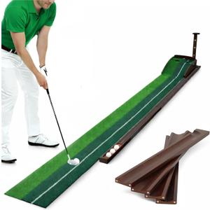 Golf Putting Mat – Practice Putting Green Indoor – Non-Slip Smooth Surface for Indoor & Office – Automatic Ball Return Golf Practice Mat for Home & Indoor Use