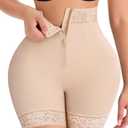 MERYOSZ Tummy Control Shapewear Shorts - Zipper Butt Lifting Panties Underwear Shapewear for Women Faja Body Shaper Girdle (Beige, M)