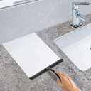 All-Purpose Stainless Steel Shower Squeegee for Shower Glass Door with Adhesive Hook, Bathroom Cleaner Tool Household Window Mirror Squeegee for Glass Doors, Cleaning Tile Wall, Car, 14 inch, Black