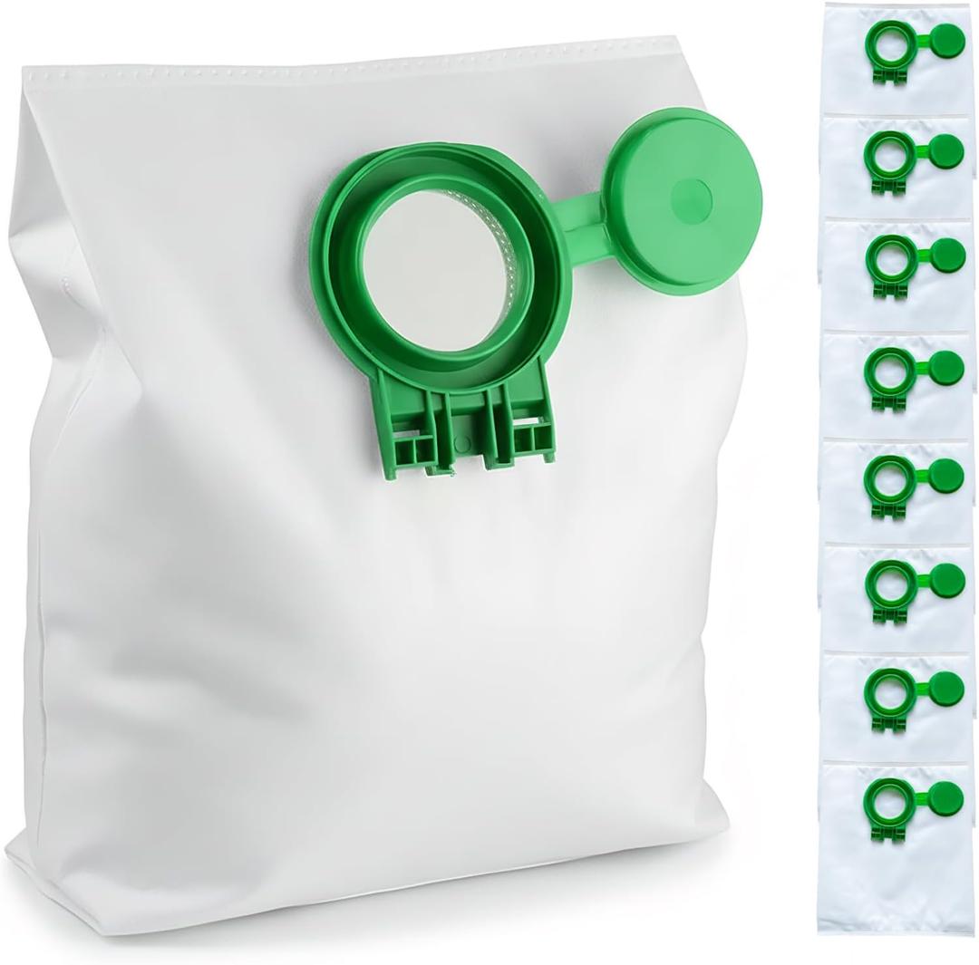 8-Pack 8120AM/ 8120ER Vacuum Bags for SEBO Airbelt D1, D4, D4 Premium Canister Vacuums Filterbox with Caps 8120AM 8120ER Vacuum Cleaner Bags 8PK