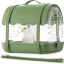 BUCATSTATE Bird Carrier Backpack with Shade Cover, Travel Bird Cage Bag Lightweight, Visible Window for Parrots, Small Cockatiels, Budgie and Other Similar Size Birds (Green)