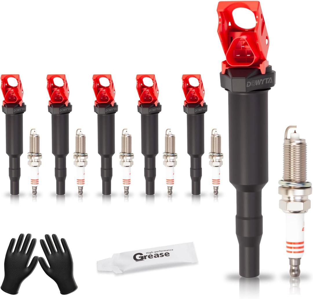Set of 6 Upgraded Ignition Coil Pack and Spark Plugs Compatible with BMW 328i xDrive 528i X3 525i 530i 325i 325xi 330i 330xi X3 Z4 X5 3.0L 2.5L L6 Replaces UF592 0221504470 12120032137