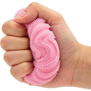 ZEXILILA Glitter Dumpling Squishy Fidget Toy, White, TPR, Slow Rising Stress Ball for Adults, Stress Relief Sensory Squeeze Toy, 1 Count (Pink)
