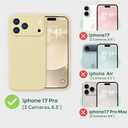 Ktele Magnetic for iPhone 17 Pro Case [Compatible with Magsafe] [Premium Silicone Satin-Smooth Touch] Slim Shockproof Anti-Scratch Microfiber Lining Case, 6.3 inch, Creamy Yellow