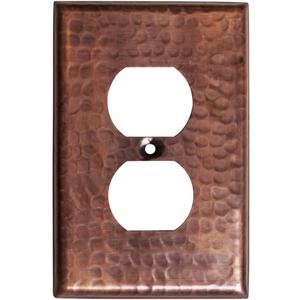 Monarch Abode Duplex Outlet Cover Plate 1-Gang Pure Copper Plug Wall Plates, Electrical Outlet Cover Plates, Electric Outlets Covers, Hand Hammered Decorative Outlets Covers Wall Plate, Pack of 1