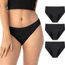 Neione Period Underwear Menstrual Panties Comfortable Modal Bikini Cheeky Briefs for Women Girls L