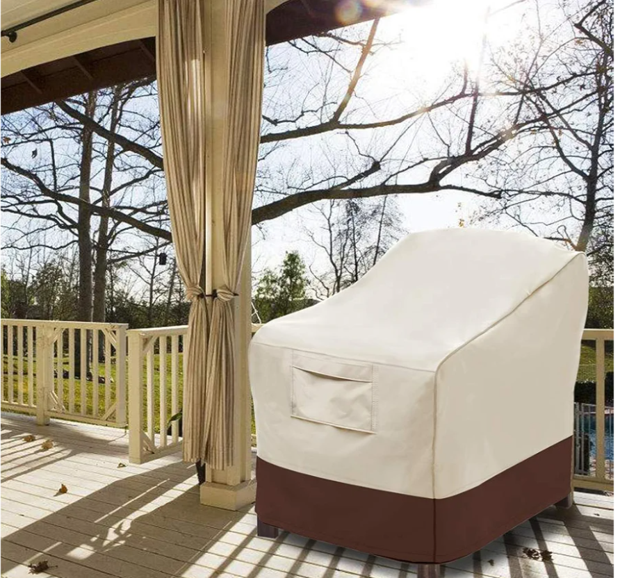 Vailge Patio Chair Covers, Lounge Deep Seat Cover, Heavy Duty and Waterproof Outdoor Lawn Patio Furniture Covers (Large, Beige & Brown)