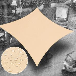 Royal Shade 14' x 14' Beige Square Waterproof Sun Shade Sail Canopy Awning, UPF50+ 98% UV Blockage & Water Resistant rsTADS14, Outdoor Backyard Patio Garden Carport (We Make Custom Size)