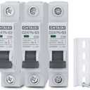 3 Pack 1 Pole AC Miniature Circuit Breaker, 32 Amp 120V/240V DIN Rail Mount Circuit Breaker, Thermal Magnetic Trip MCB C32