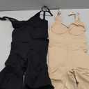 EUYZOU 2PK Shapewear Bodysuit for Women Tummy Control Seamless Sculpting Body Shaper Top- Black/Skin XS/S