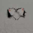 HAOAN Handmade Faux Fur Fox Wolf Ears Headband Halloween Christmas Cosplay Party Costume Accessories (Blackpink)