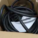 Guitrees Garden Hose 100FT x 3/4, Heavy Duty Rubber Hose, Water Hose with Five-Layered Braiding, Male Female Fittings, 1000PSI Burst, 300PSI Working (Black)