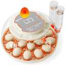 18 Egg Incubator, Automatic and Adjustable Egg Turning, Egg Candler, Temperature and Humidity Control, Hatch Day, 2 Size Egg Tray, Automatic Water Refill, Hatching Chicken Quail Duck Turkey Goose Bird