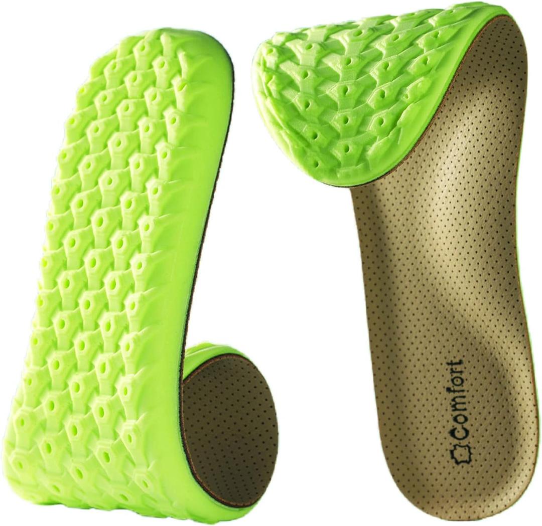Sneaker Insoles Replacement,Comfortable Sports Shoe Inserts for Men Women Kids,for Shock Absorption and Relieve Foot Pain, Plantar Fasciitis (Beige, Men 10.5-13)
