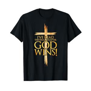 I've Read the Final Chapter God Wins Christian Faith Cross T-Shirt 2XL