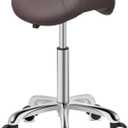 Kaleurrier Saddle Stool Rolling Swivel Height Adjustable with Wheels,Heavy Duty Saddle Chair,Ergonomic Stool Chair for Hair Salon Lab Clinic Dental Massage Home Office Kitchen (Coffee, Without Back)