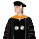 GraduationMall Graduation Doctoral Hood for Nursing PhD Degree Deluxe Doctorate Academic Hood With Gold Piping (Apricot Royal White) (Blue)