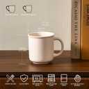 GZG 18 oz Coffee Mugs Set of 4, Modern Ceramic Coffee Cups Set with Handle, Large Coffee Mugs for Tea, Latte, Milk, Cocoa, Rustic Matte Glaze, Microwave & Dishwasher Safe(Cream Mist)