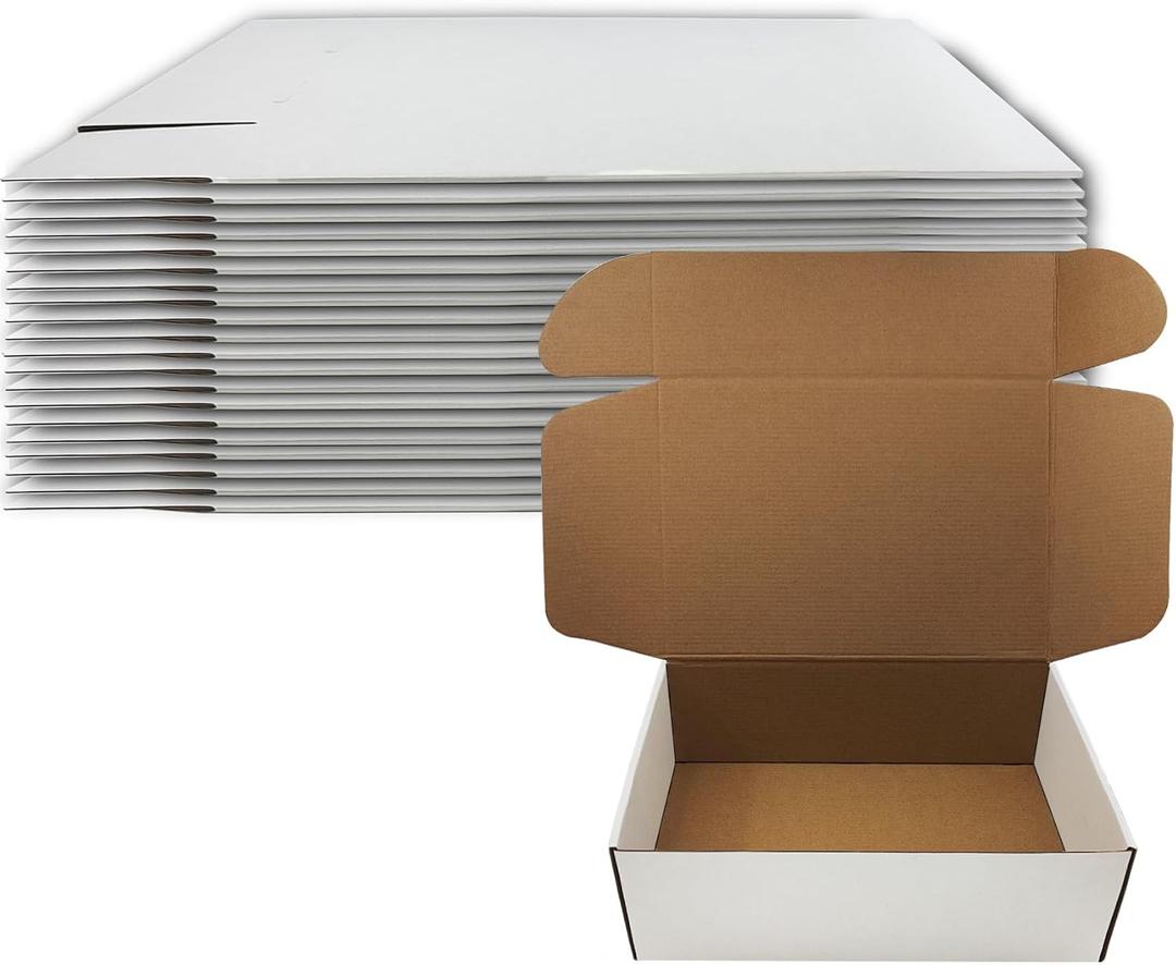 13 x 9 x 4 inch Shipping Boxes Set of 20 White Corrugated Cardboard Box Mailer Boxes for Packaging Small Business ShippingMailing Boxes Bulk for Birthday Wedding Party Book Literature Gift Giving