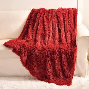 Red Faux Fur Throw Blanket,2 Layers,50" x 60",Soft Fluffy Fuzzy Cozy Blanket for Women Girls Teens Sofa Chair Couch Bed Farmhouse Decorations Photoshoot Props Christmas