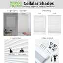 DEZ FURNISHINGS Cordless 1.5" Blackout Cellular Shade, Cream, 50" W x 60" H