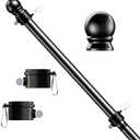 hogardeck 5 FT Black Flag Pole, Tangle Free Spinning Stainless Steel Flagpole, Suitable for 3x5 Heavy Garden Flag 1" Dia Flag Pole for House, Wall-Mounted (Without Bracket)