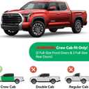 in-Channel Rain Guards for 2022-2026 Toyota Tundra CREWMAX ONLY, Window Visor Shields Vent Deflector Shade Wind Dark Smoke 2023 2024 22 23 24 25, Tape-On Inside-Mount, 4PCS