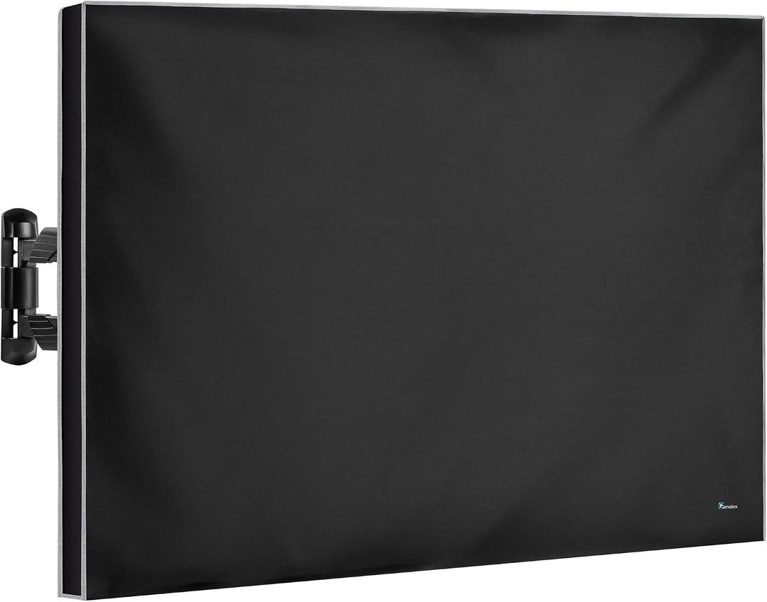 Garnetics Outdoor TV Cover 75 Inch Waterproof, Weatherproof TV Enclosures with Smart Shield Screen Protectors, Ideal for Outdoor Use, Moving, and Storage - Black