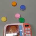 Microwave Kitchen Play Set with Light Sound for Kids with Pretend Fake Food and 6 Color DIY Play-Dough Clay Great for Toddlers 3 and Older Grils and Boys (Pink)