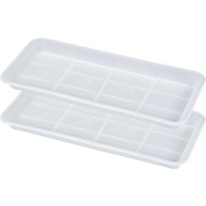 VUWEZ 2 Pack of Plastic Plant Tray Saucer Rectangular 30 inch, Plant Trays Saucers for Indoors Outdoor, Plant Water Drip Tray for Flower Pot Planter, Windowsill Plant Tray (8 X 30'', Clear)