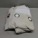 H.VERSAILTEX Linen Blackout Curtains Durable Thick Textured Linen Look 100% Blackout Patio Door Curtain Anti Rust Grommet Extra Wide Sliding Door Curtain Panel, NaturalW100 x L108 inch