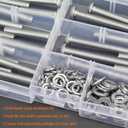 HELIFOUNER 85 Pieces M6 x 30mm /35mm /40mm /45mm /50mm, Button Head Socket Cap Metric Screws Nuts Washers Kit, 304 Stainless Steel