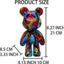 Graffiti Bear Statue Decor for Home, Resin Animal Sculpture Ornament for Indoor Room (Type D)