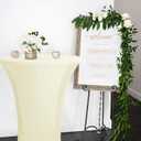 HolidayIdeas Cocktail Table Covers, 4 Pack - Fitted Stretch Spandex Square Corners Cocktail Tablecloths (Butter Cream, Fit for 30"-32" Diameter x 43" Height Tables)