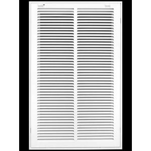 14" X 25" Steel Return Air Filter Grille for 1" Filter - Easy Plastic Tabs for Removable Face/Door - HVAC Duct Cover - Flat Stamped Face -White [Outer Dimensions: 15.75w X 26.75h]