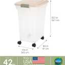 IRIS USA Dog Food Storage Container, Up to 42 lbs, Almond, Made in USA