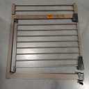 Cumbor 29.2–43" Baby Gate for Stairs, Wall-Mounted (Drill Required), Expandable No Bottom Bar Dog Gate, Auto Close Extra Wide Walk Thru, Pet & Toddler Proof Gate, Top & Bottom of Stairways (Brown)