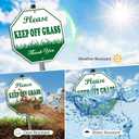 Keep Off Grass Sign 2 Pack, Please Be Respectful, 10" x 10" Rust Free Reflective Aluminum Metal Sign, With 28" Long Metal Stake, Fade Resistant, Waterproof, Easy to Mount, For Outdoor Yard