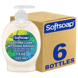 Softsoap Moisturizing Liquid Hand Soap, Soothing Clean Aloe Vera - 7.5 Fl Oz (Pack of 6)