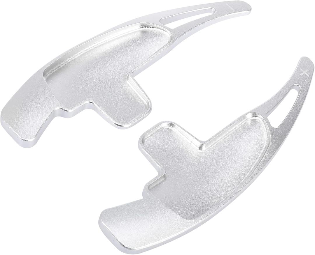 Motoforti Steering Wheel Shift Paddle Shifter Extension Cover,for Mercedes-Benz C63 AMG 2009-2014,Aluminum Alloy,Silver Tone,2pcs