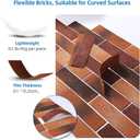 Red Faux Brick Wall Tiles, 3D Thin Brick Veneers for Indoor Outdoor Wall Decoration, for TV Background, Bedroom, Bathroom, and Fence Wall Panels 76pcs 10 sq.ft