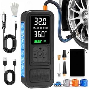 Calmara Y34 Tire Inflator Portable Air Compressor,4X Faster Inflation,6000mAh Cordless/12V DC 150PSI Air Pump with Digital Pressure Gauge for Car,Motorcycle,Bike,Ball Gifts for Men