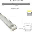 10-Pack Pre-Drilled Countersunk Hole 3.3FT LED Strip U Channel Diffuser, Hacksaw Easy Cut Tight and Flush Mounted Under Cabinet Tape Light Aluminum Low Profile with Screw and End caps (10)