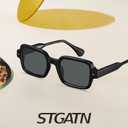 STGATN Acetate Square Polarized Sunglasses for Womens,UV400 Protect Retro Narrow Frame Shades Glasses (1. Gray Lenses)