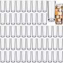 FillTouch 70 Pcs Shot Glasses Set 2.2 oz Mini Shot Cup Bulk, Clear Plastic Unbreakable Base Plastic Glass for Custom, Birthday Wedding Guest Gift (Tall)