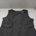 Women's Suit Vest Herringbone Tweed Work Wear Slim Fit Waistcoat Lady Sleeveless Jacket (Medium-Large, Black)